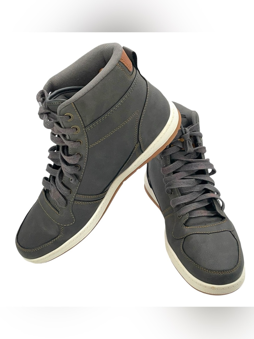 Levi’s Men’s High Top Sneakers Gray Lace Up Casual Shoes Size 11 - Picture 7 of 8